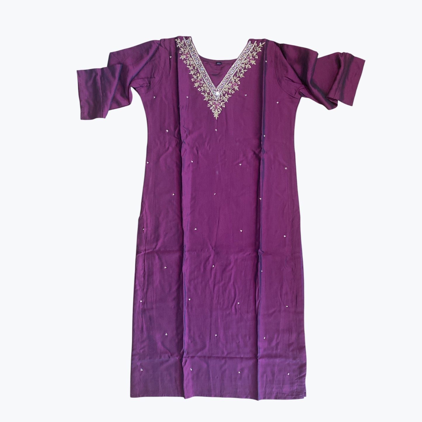 Pure Chanderi Embellished A-Line Kurta Set