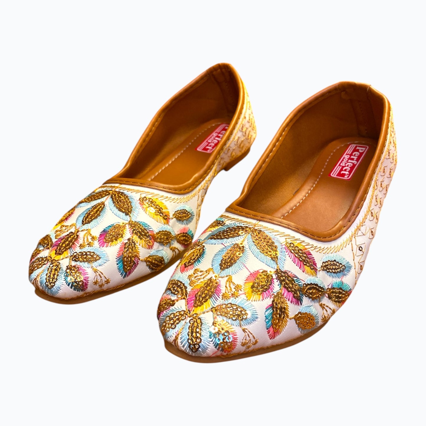 Perfect gold sequined shoes woman