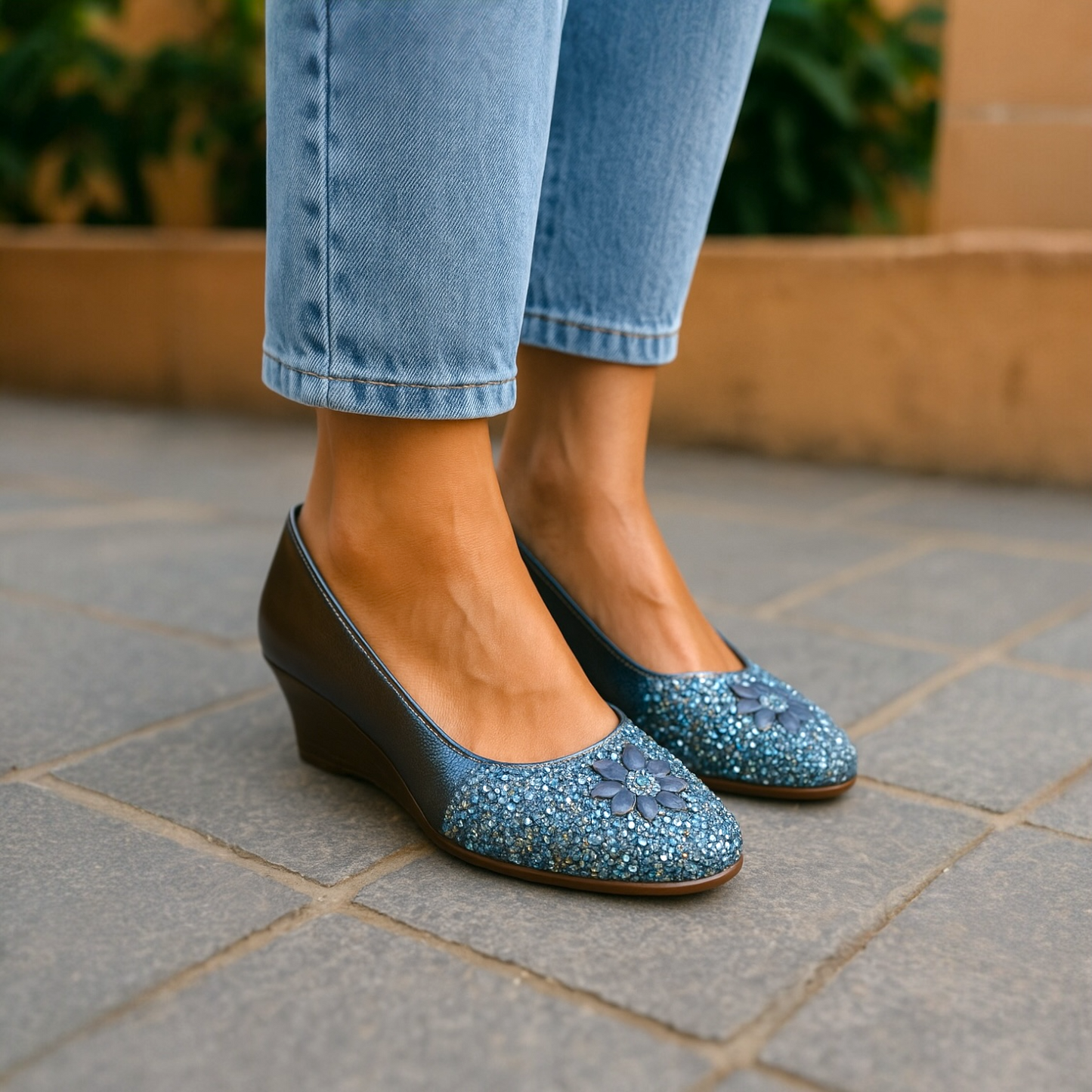 Perfect gold slip on shoe women