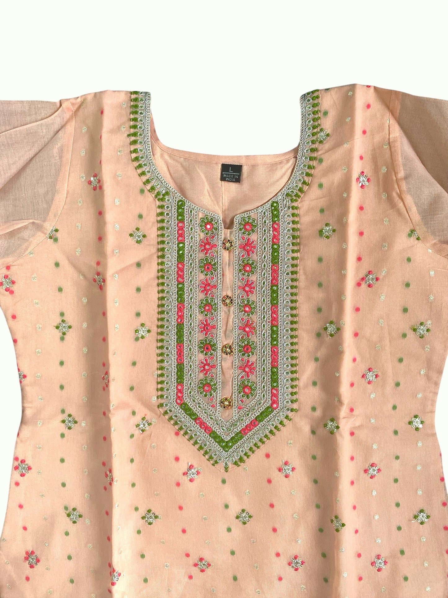 Cotton silk straight kurta set