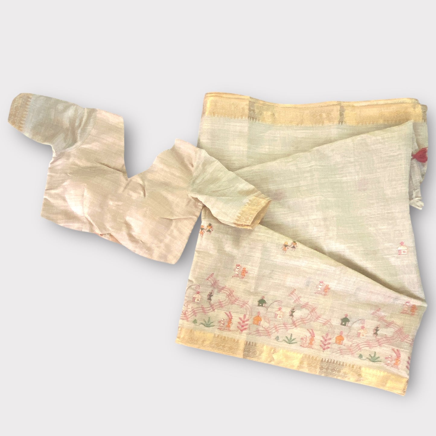 Handwoven Chattisgarh saree and blouse set