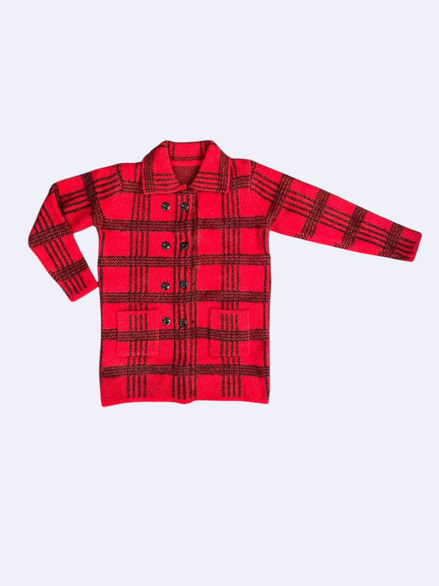 Lapel neck plaid jacquard jacket