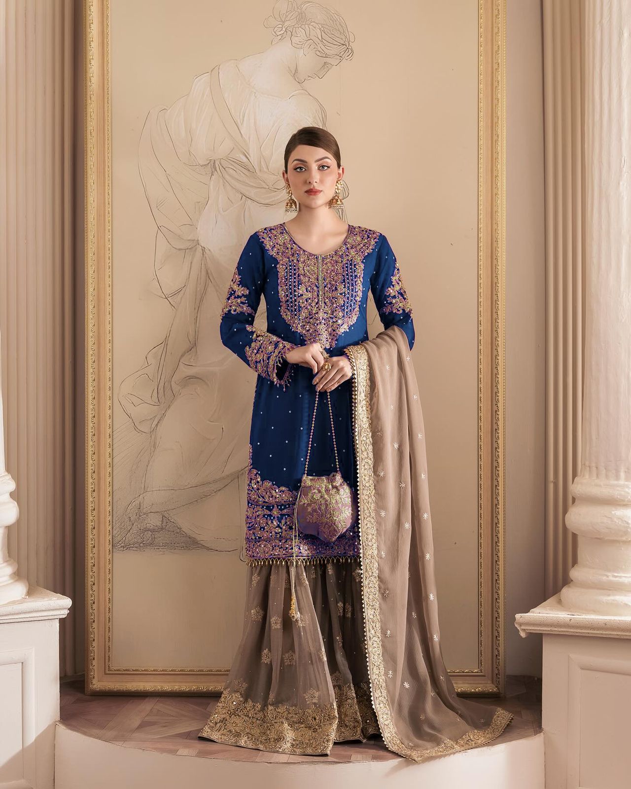 Pearl Work sharara set