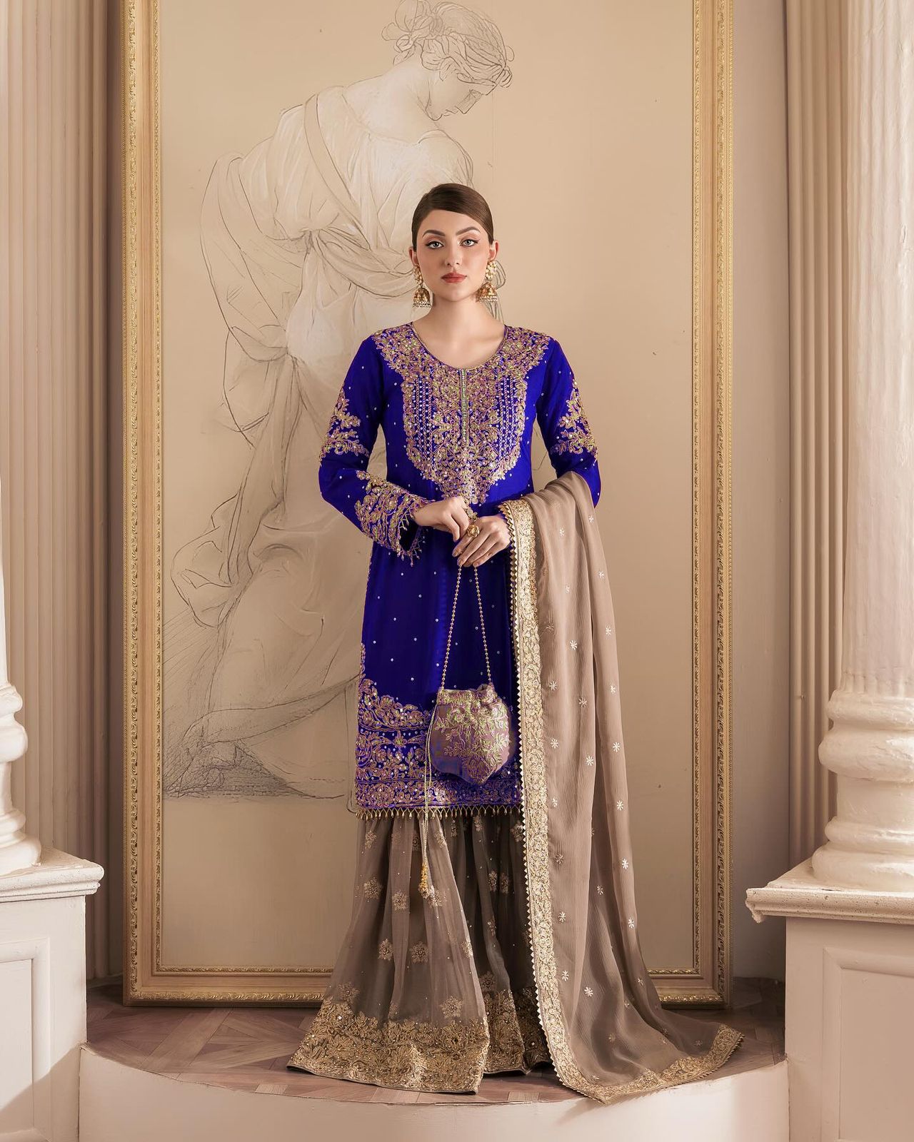 Pearl Work sharara set