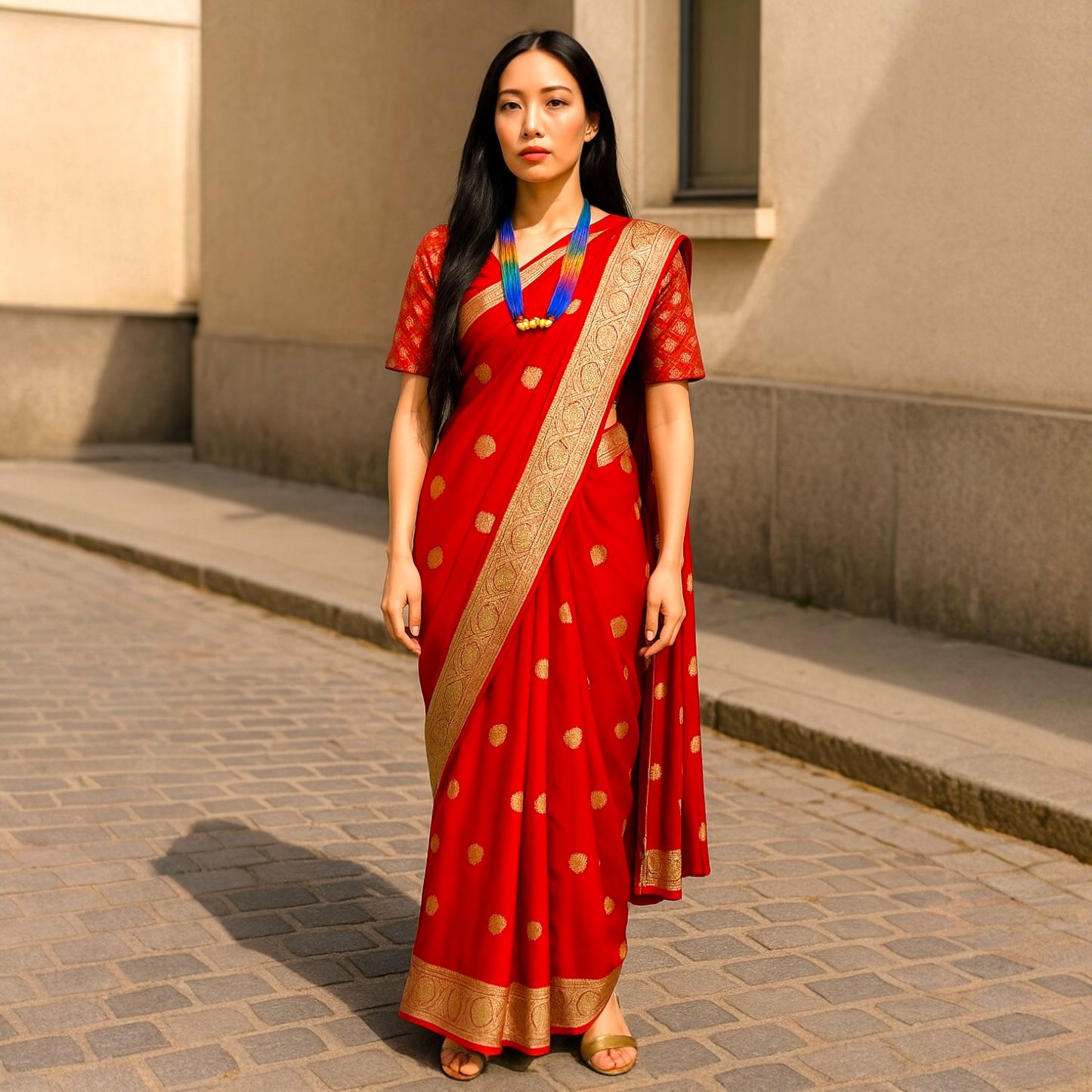 Kumkum Zari Work Sari Only. Fall and Pico Done.