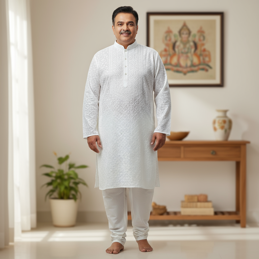 Plus size chikankari kurta set sequins