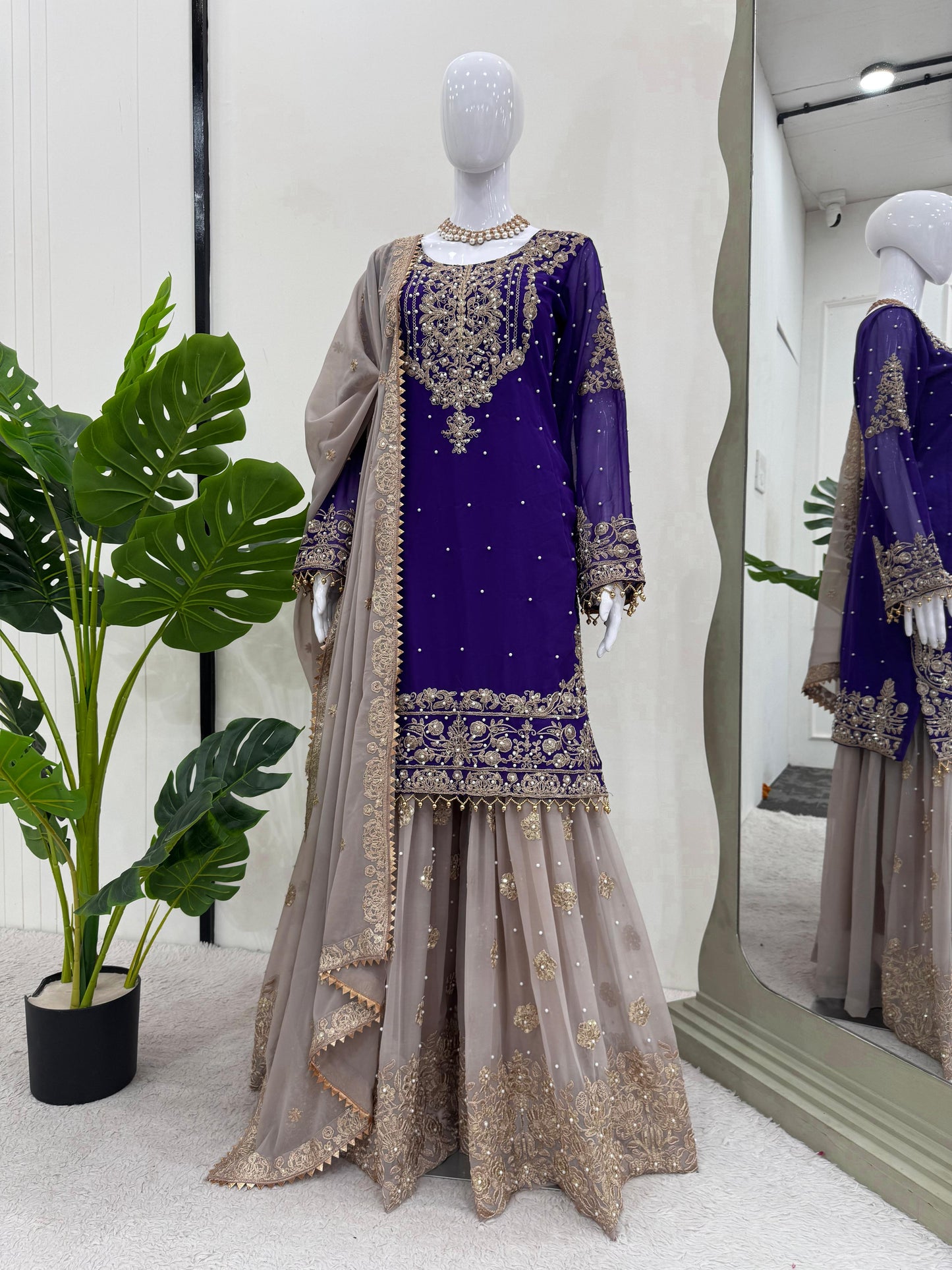 Pearl Work sharara set