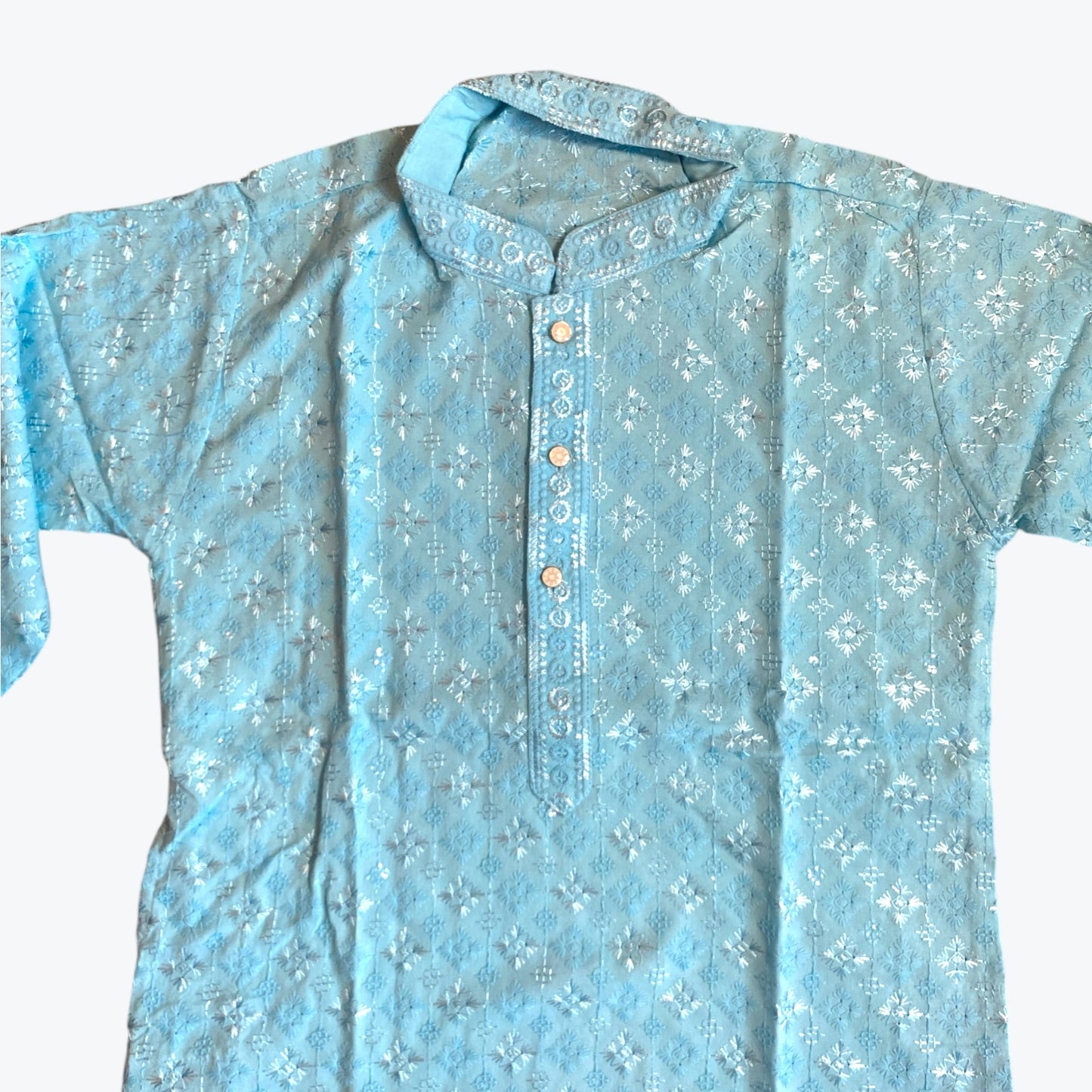 Chikankari father-son family combo set
