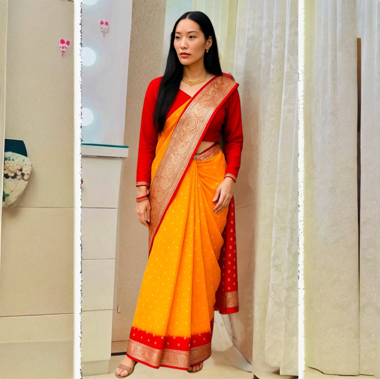 Pure banarashi georgette sari only