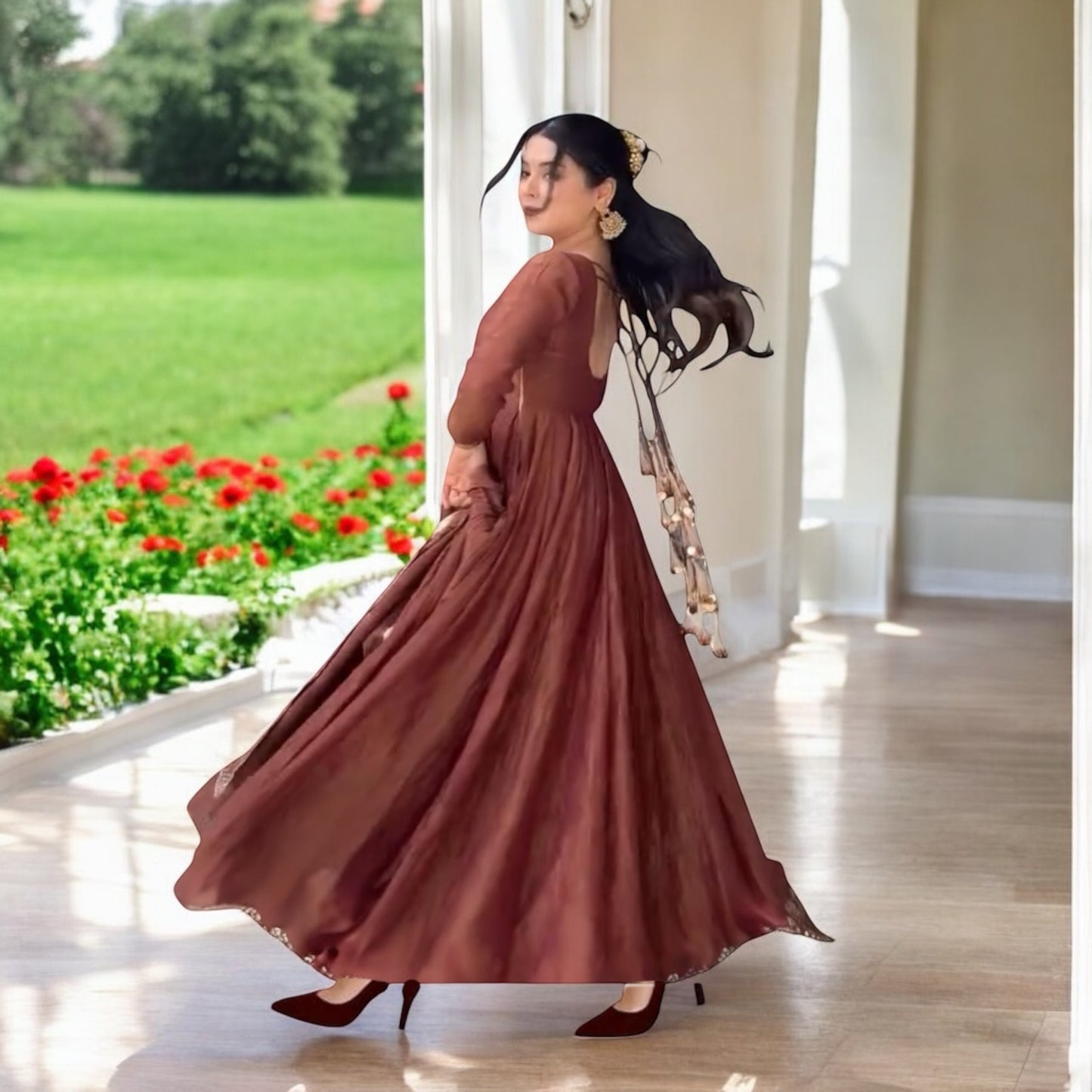Embroidered Anarkali Suit