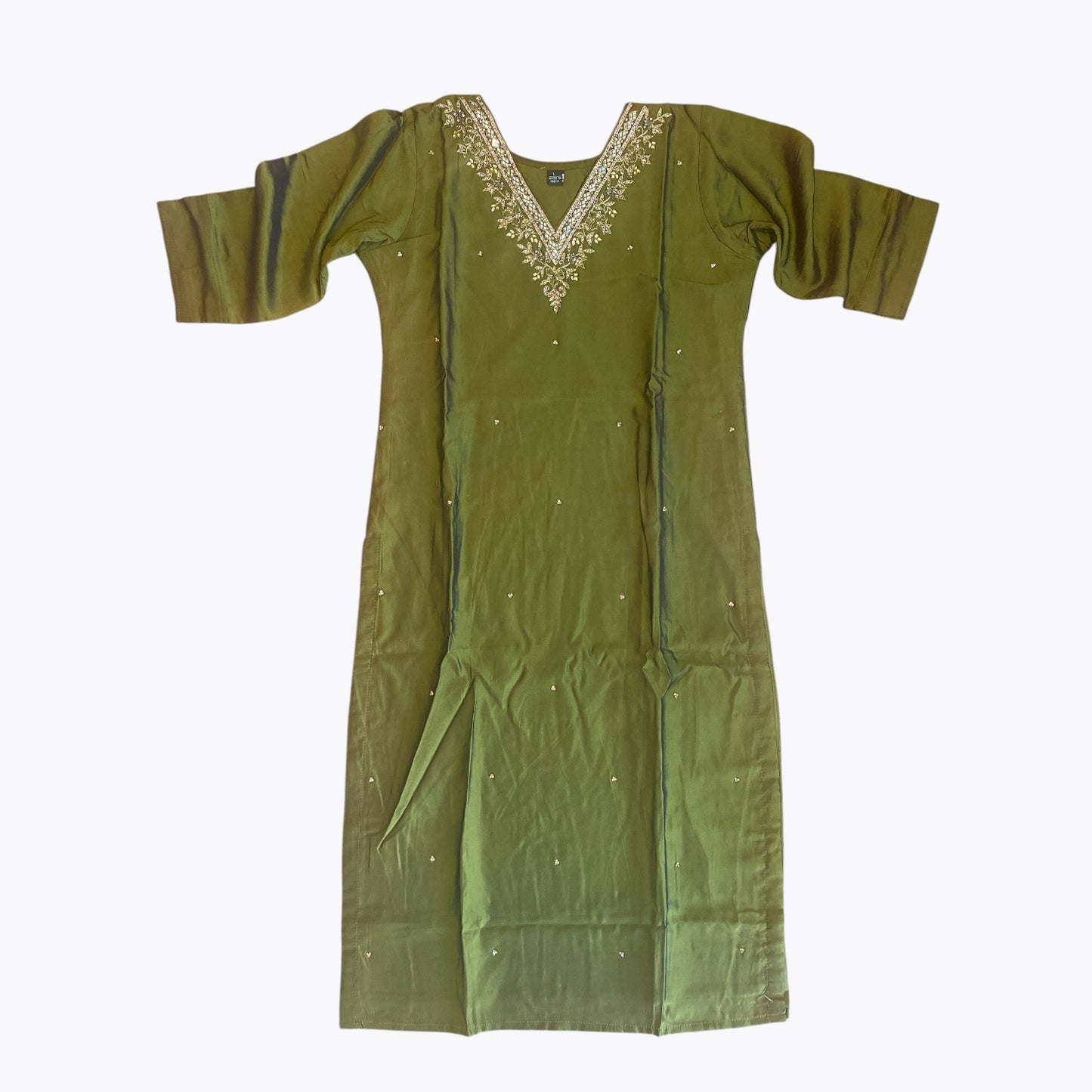 Pure Chanderi Embellished A-Line Kurta Set