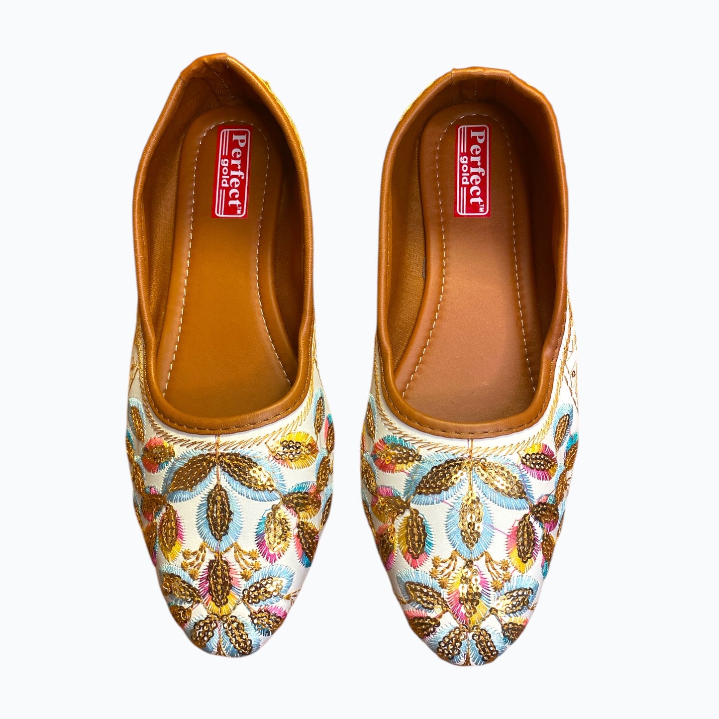 Perfect gold sequined shoes woman