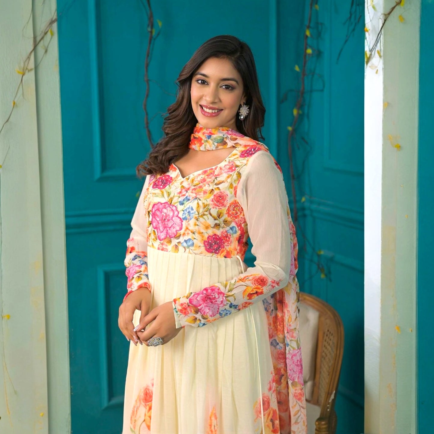 Floral anarkali set