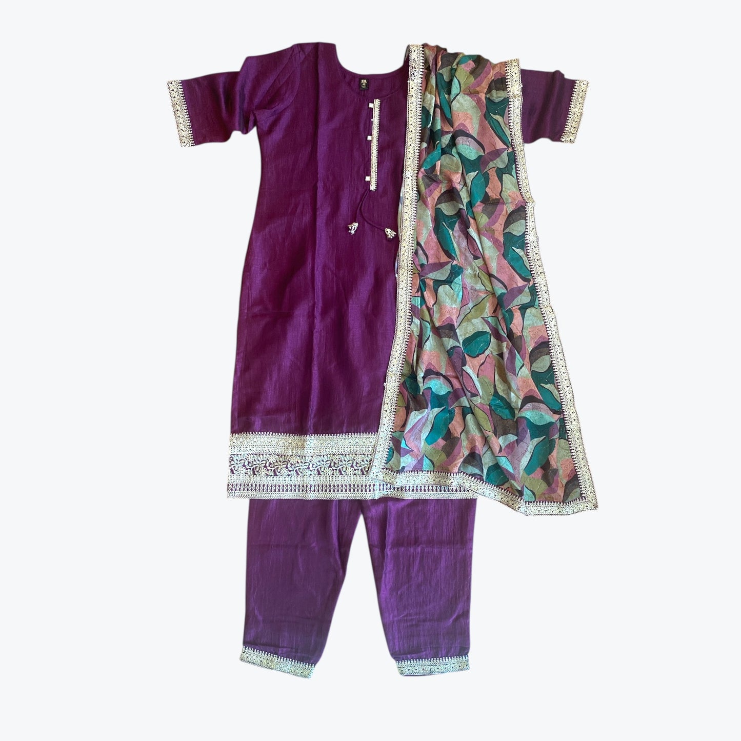 Big size kurta set zari work