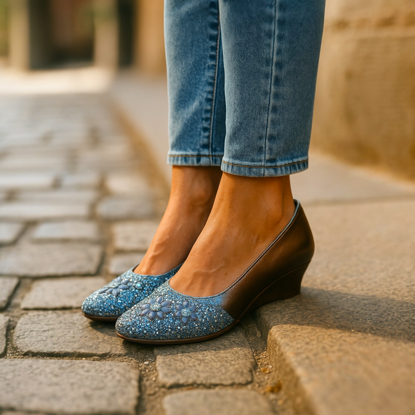 Perfect gold slip on shoe women