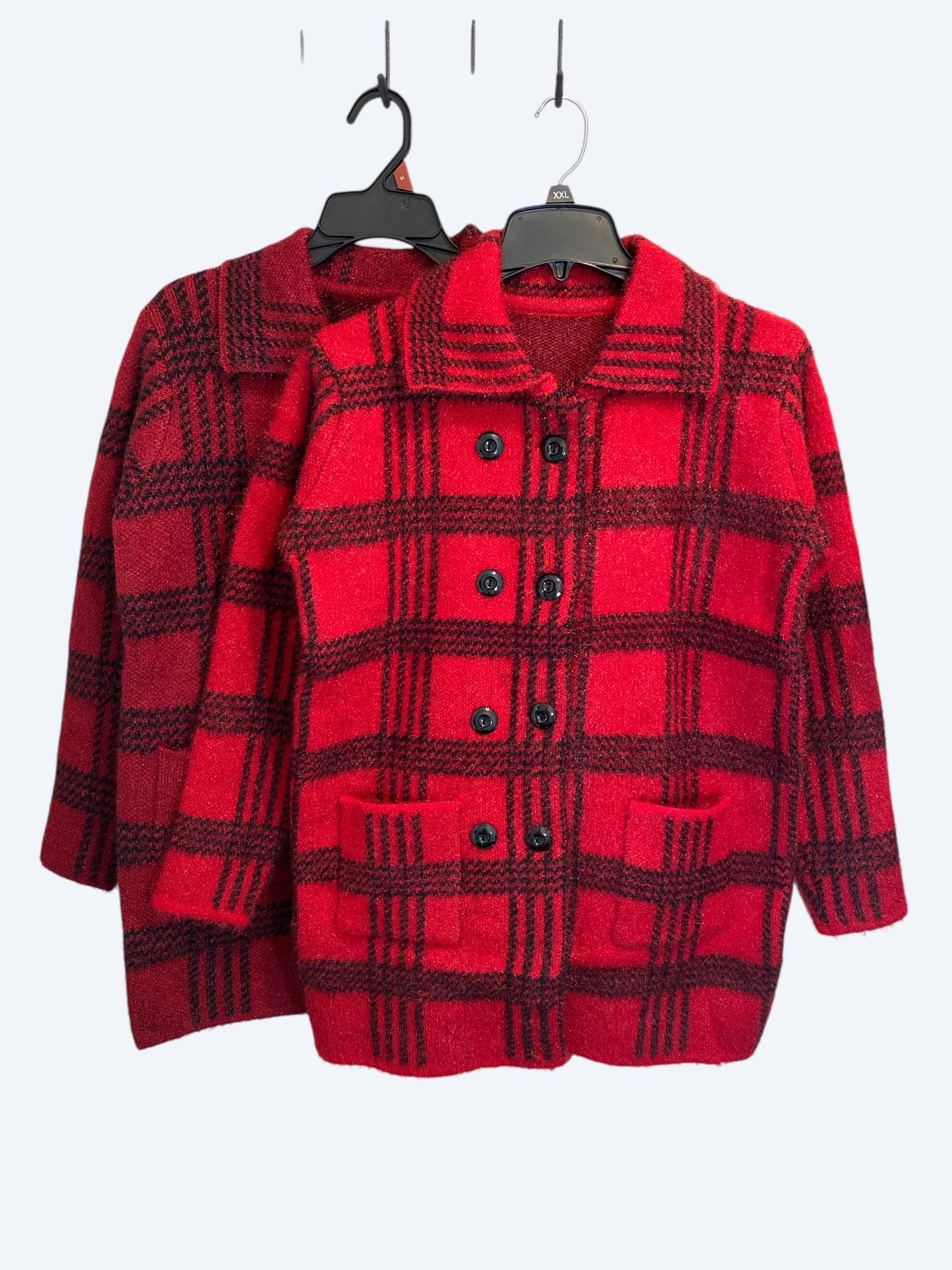 Lapel neck plaid jacquard jacket