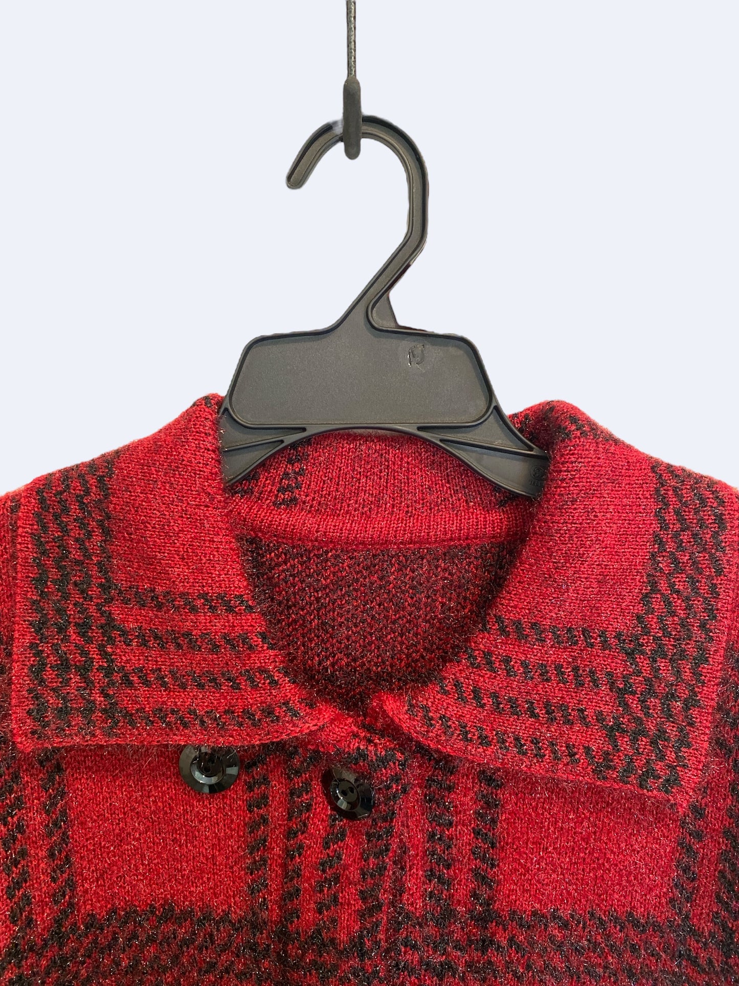 Lapel neck plaid jacquard jacket