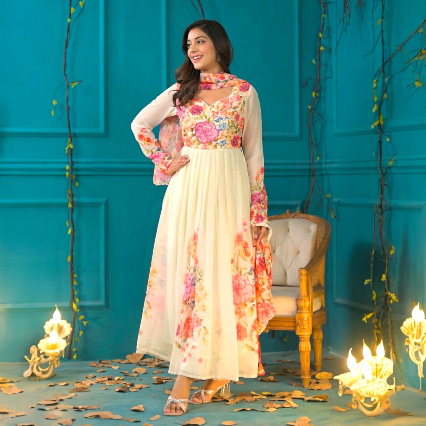 Floral anarkali set