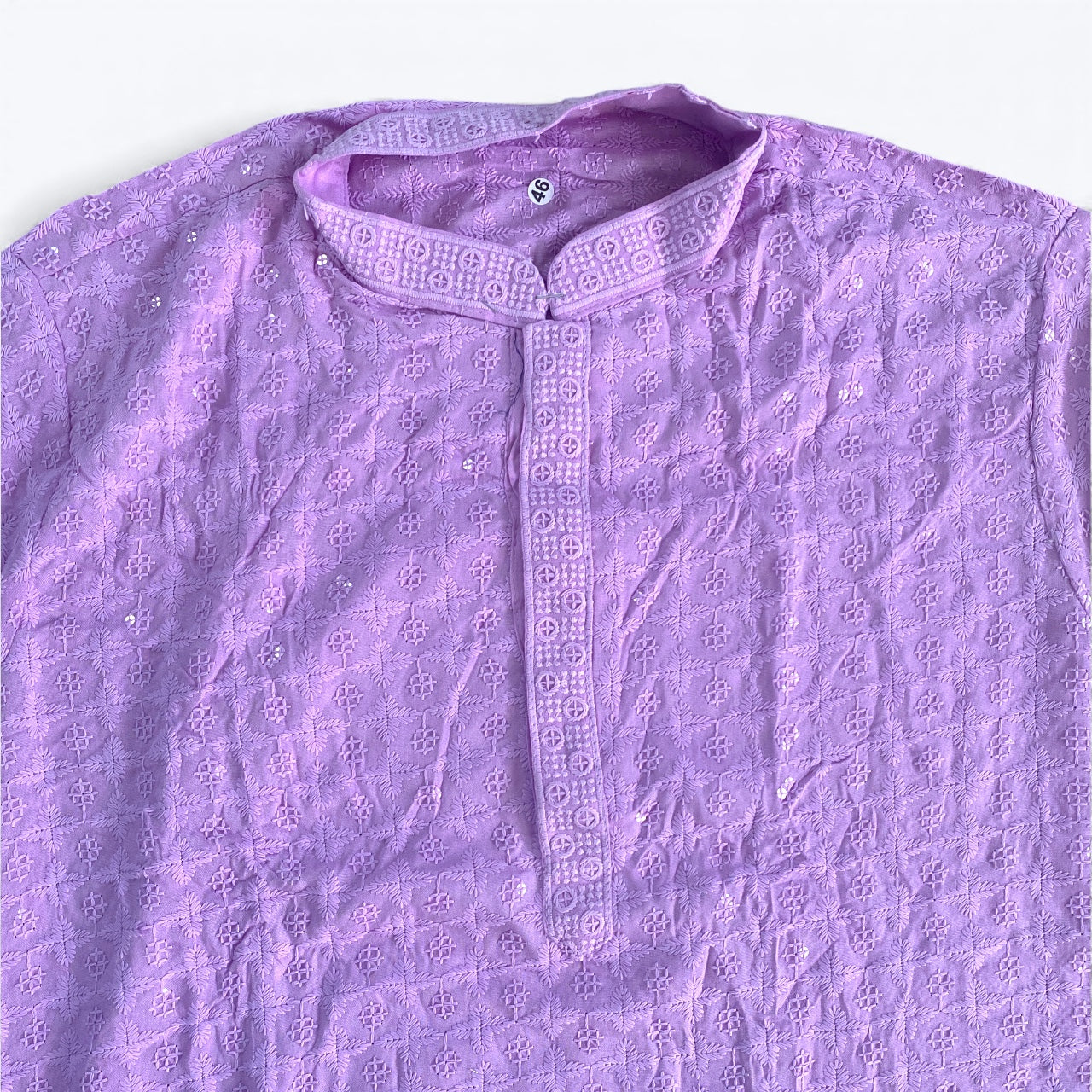 Plus size chikankari kurta set sequins