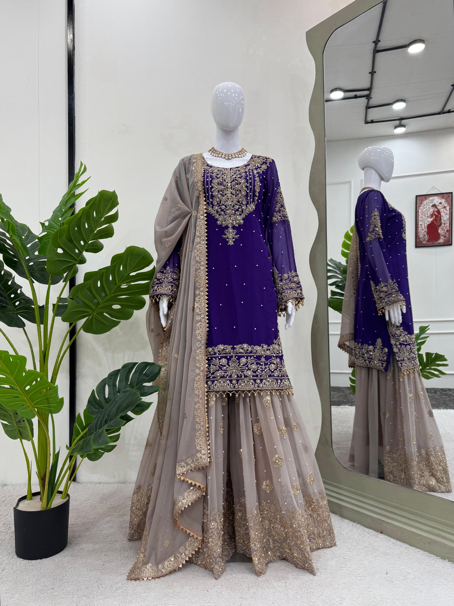 Pearl Work sharara set