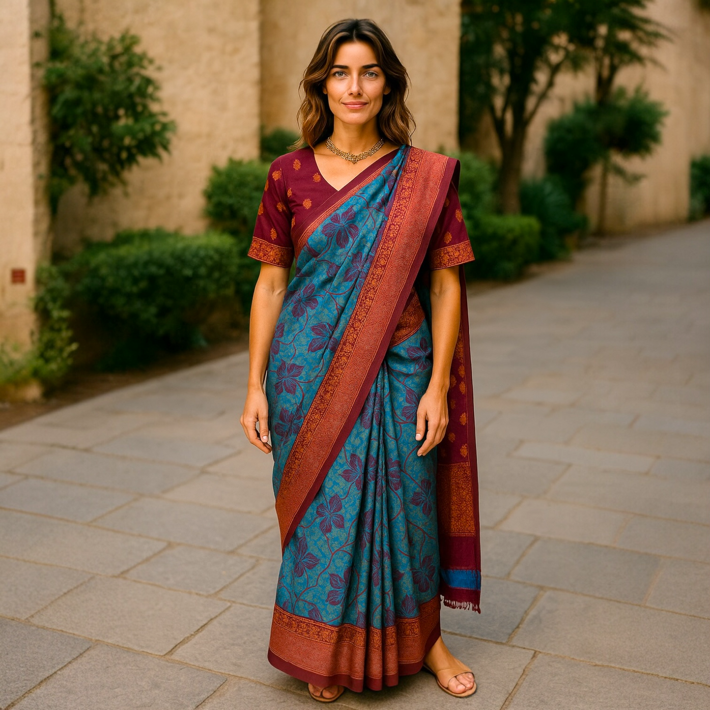 Banarasi sari and blouse set