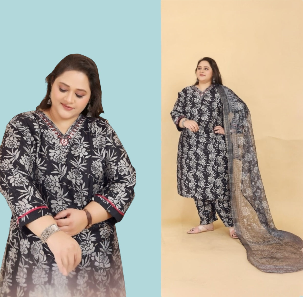 Moksh international big size kurta set