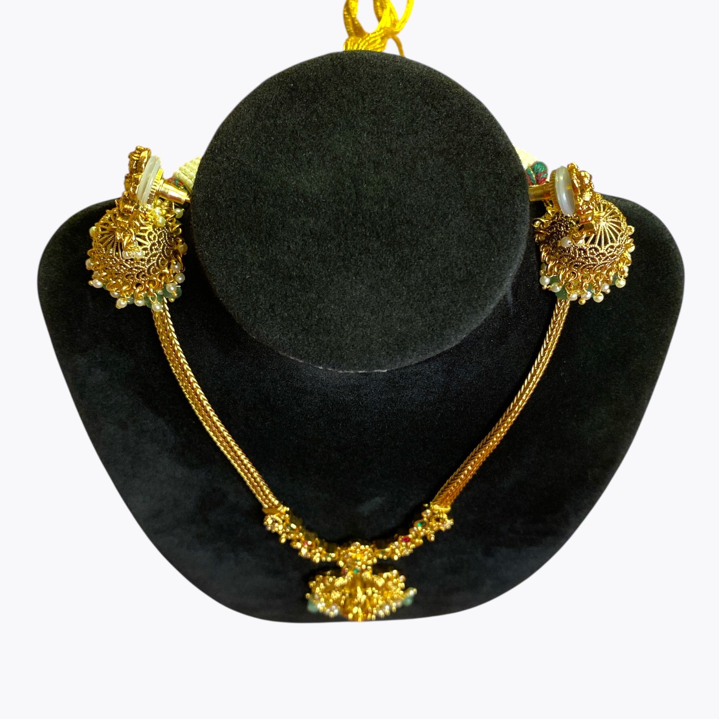 Goddess Laxmi temple neclace and earrings sets