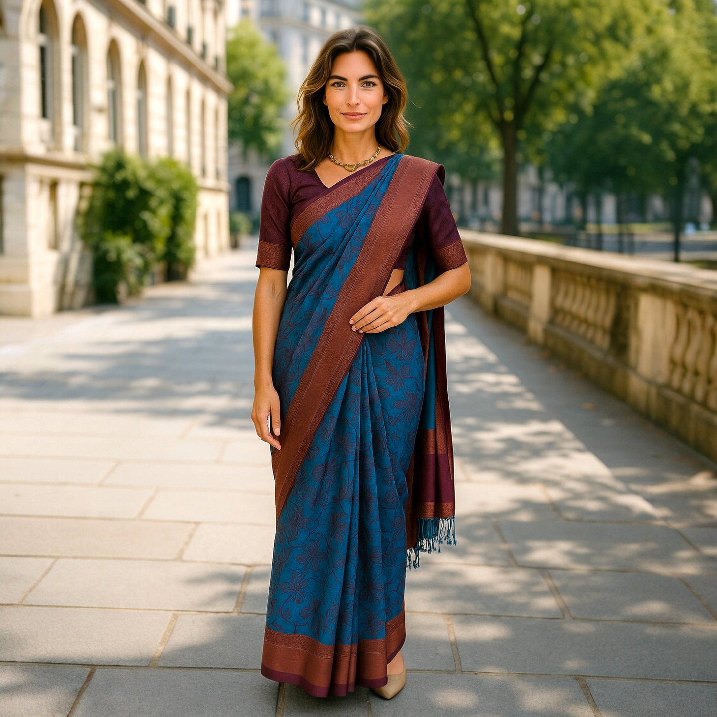 Banarasi sari and blouse set