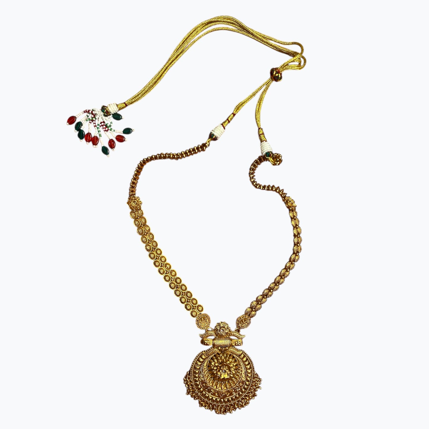 Long Chain Necklace with Pendant and earrings set