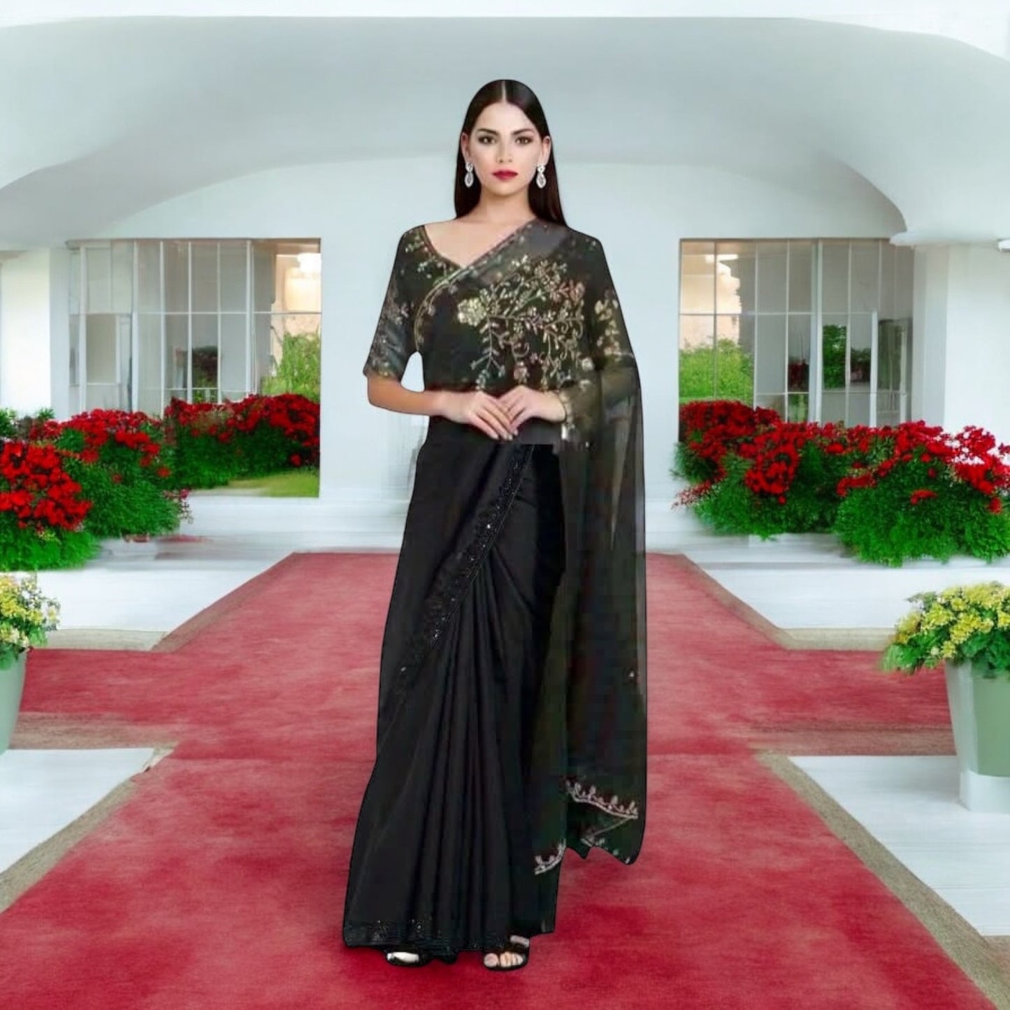 Boutique saree 3 piece combo set