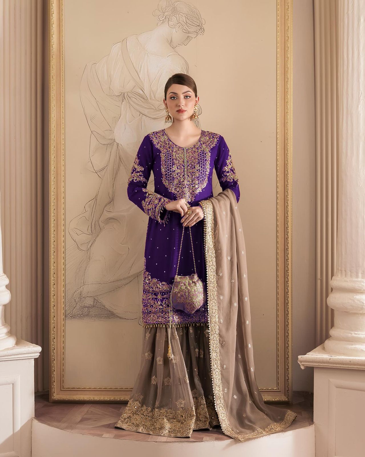 Pearl Work sharara set