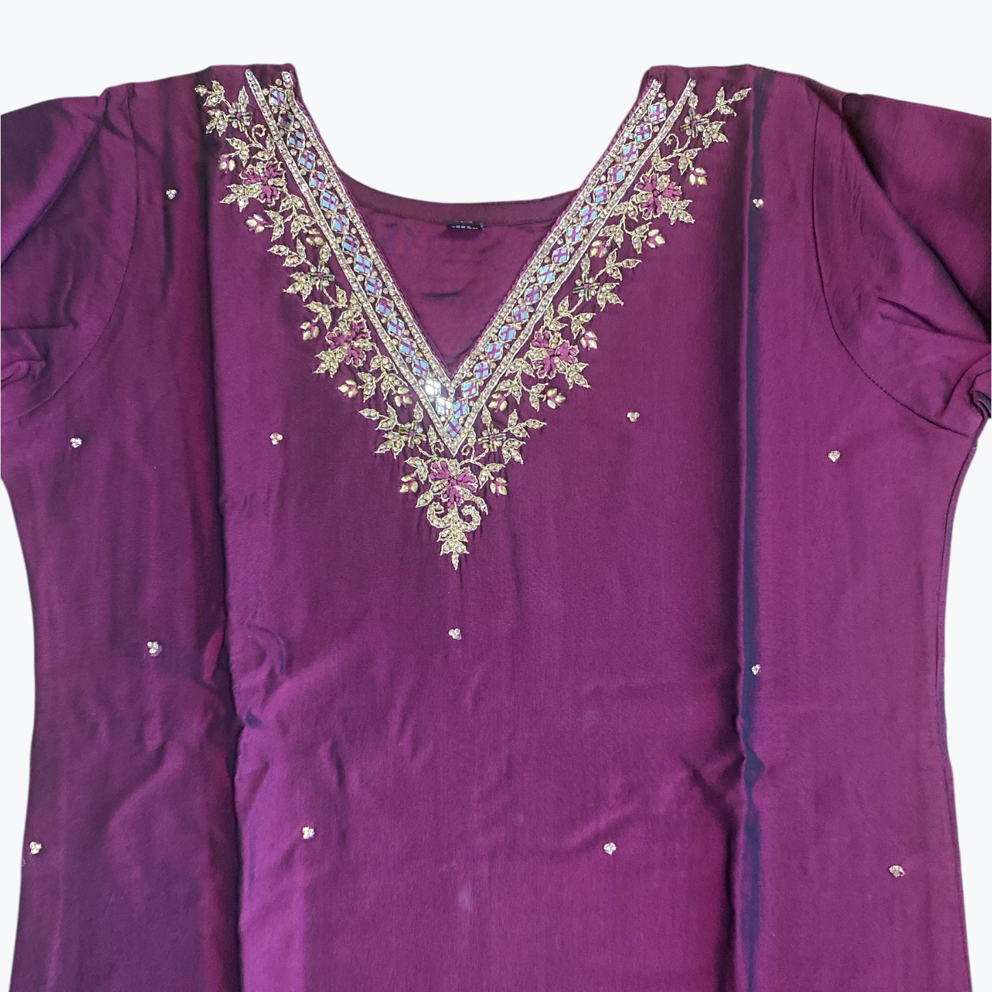 Pure Chanderi Embellished A-Line Kurta Set