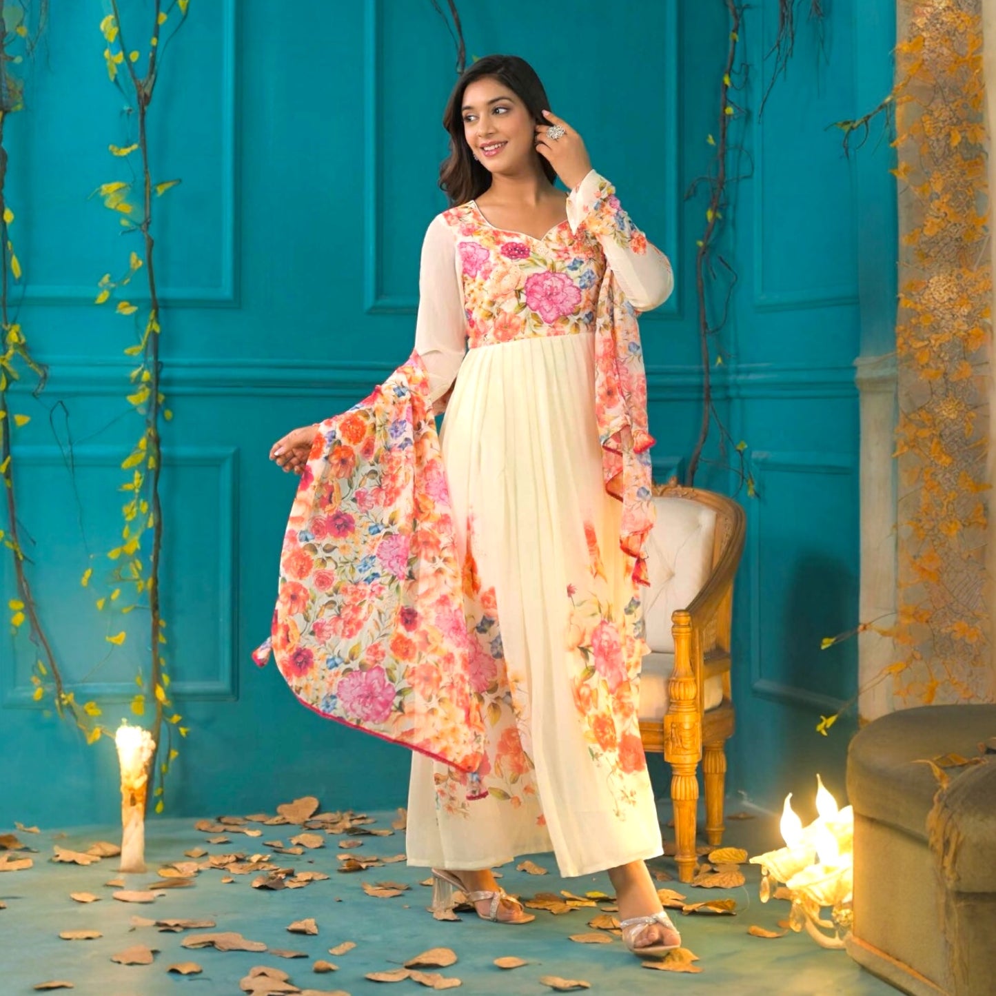 Floral anarkali set