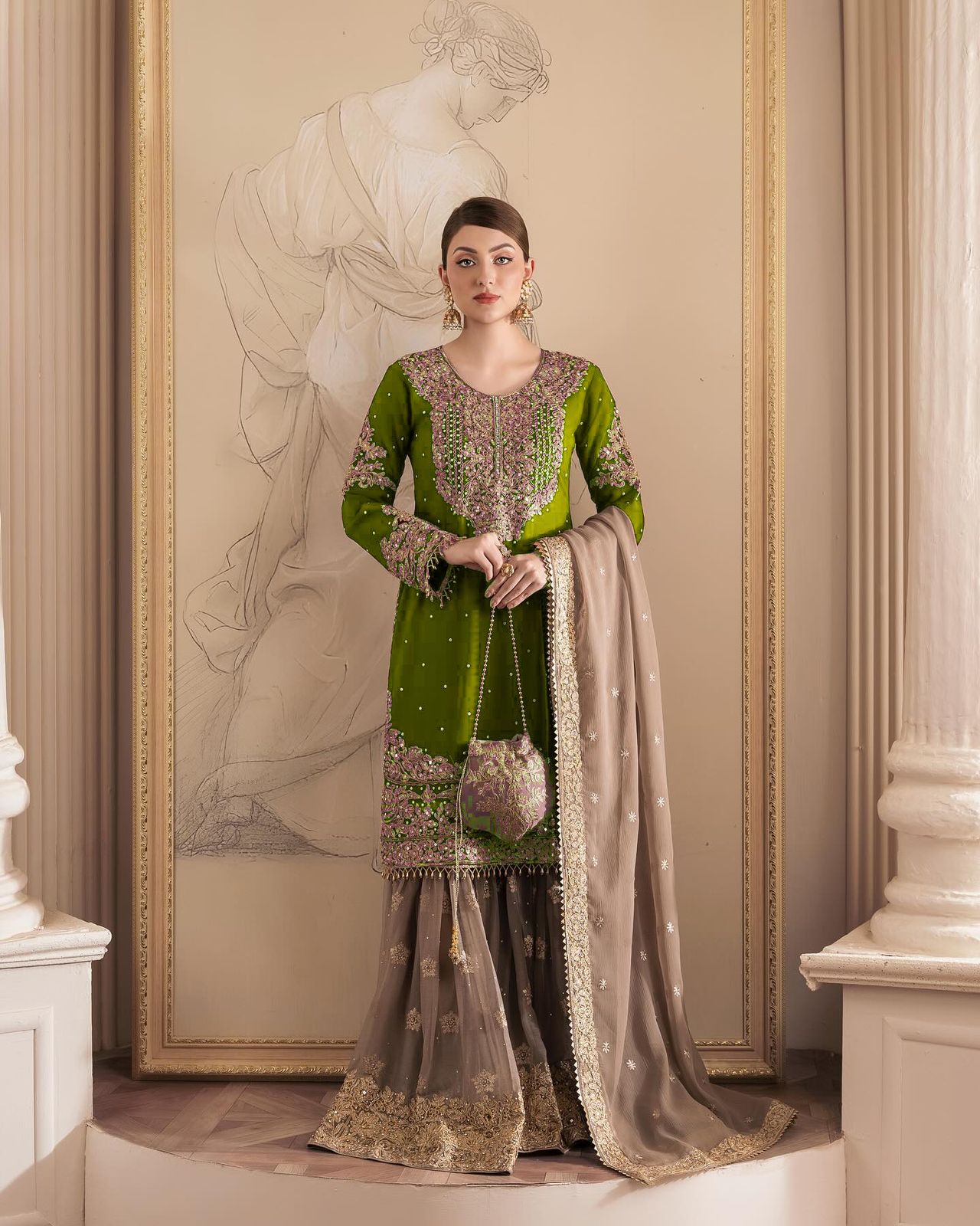 Pearl Work sharara set