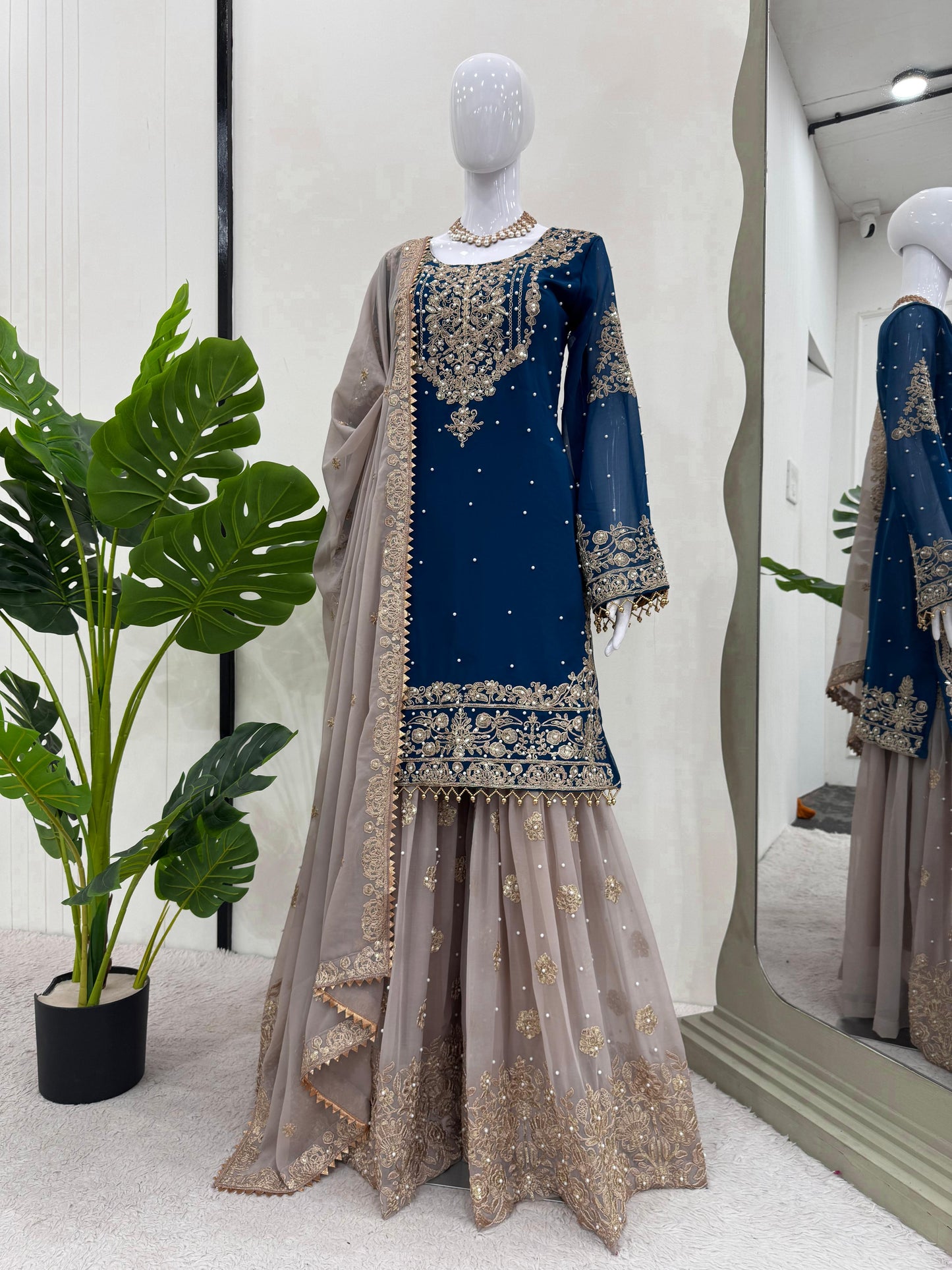 Pearl Work sharara set
