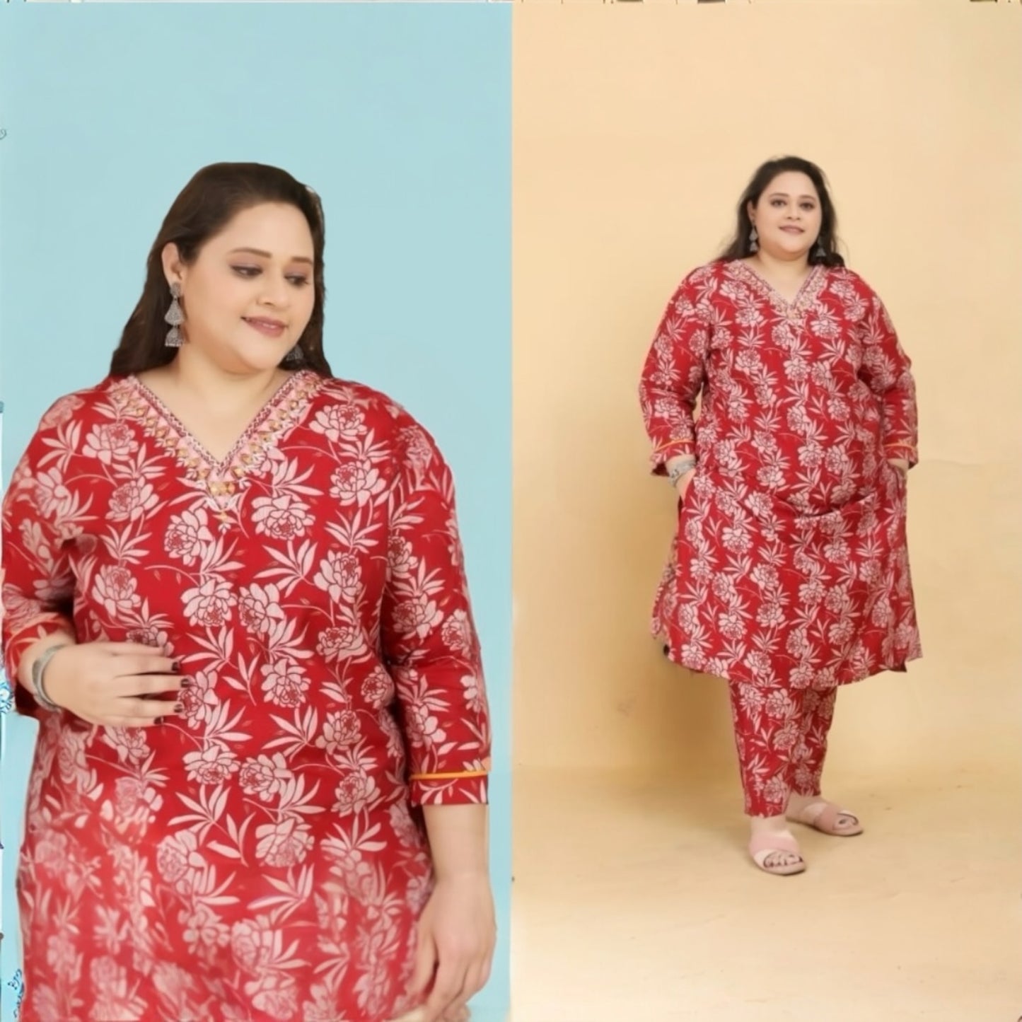 Moksh international big size kurta set