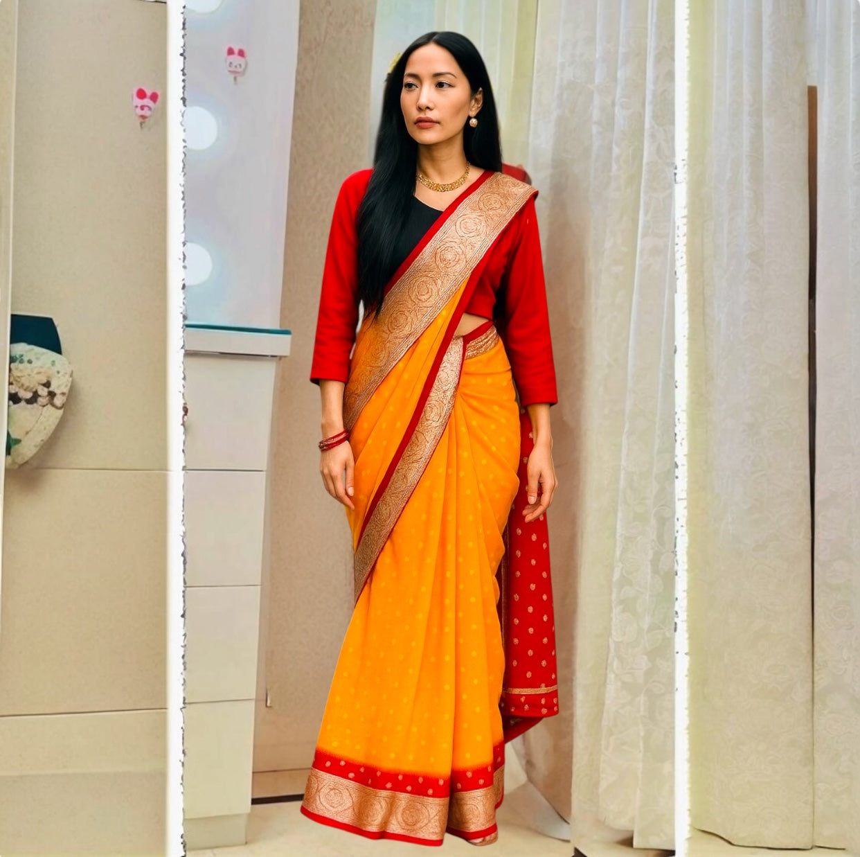 Pure banarashi georgette sari only