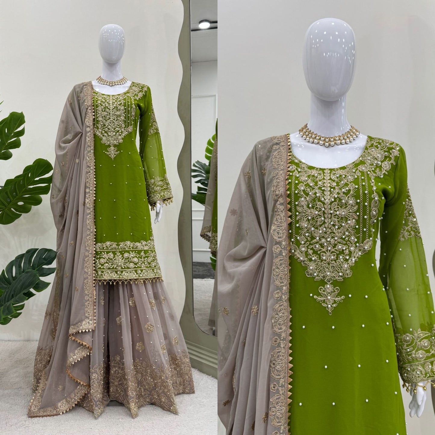 Pearl Work sharara set