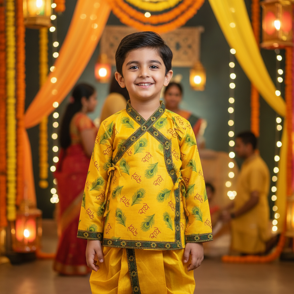 Radha krishna dhoti kurta set