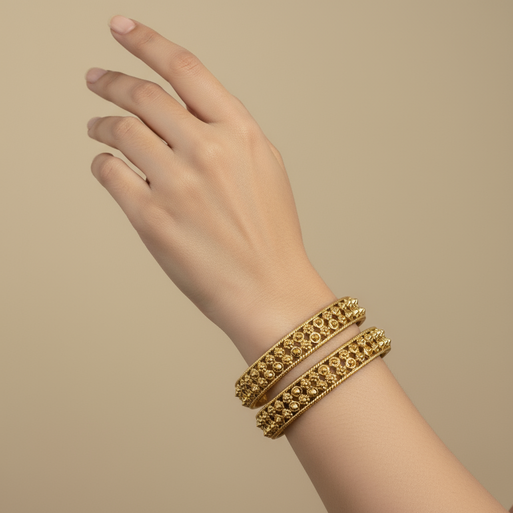 Colours Gold-Plated 4-Piece Bangle Set