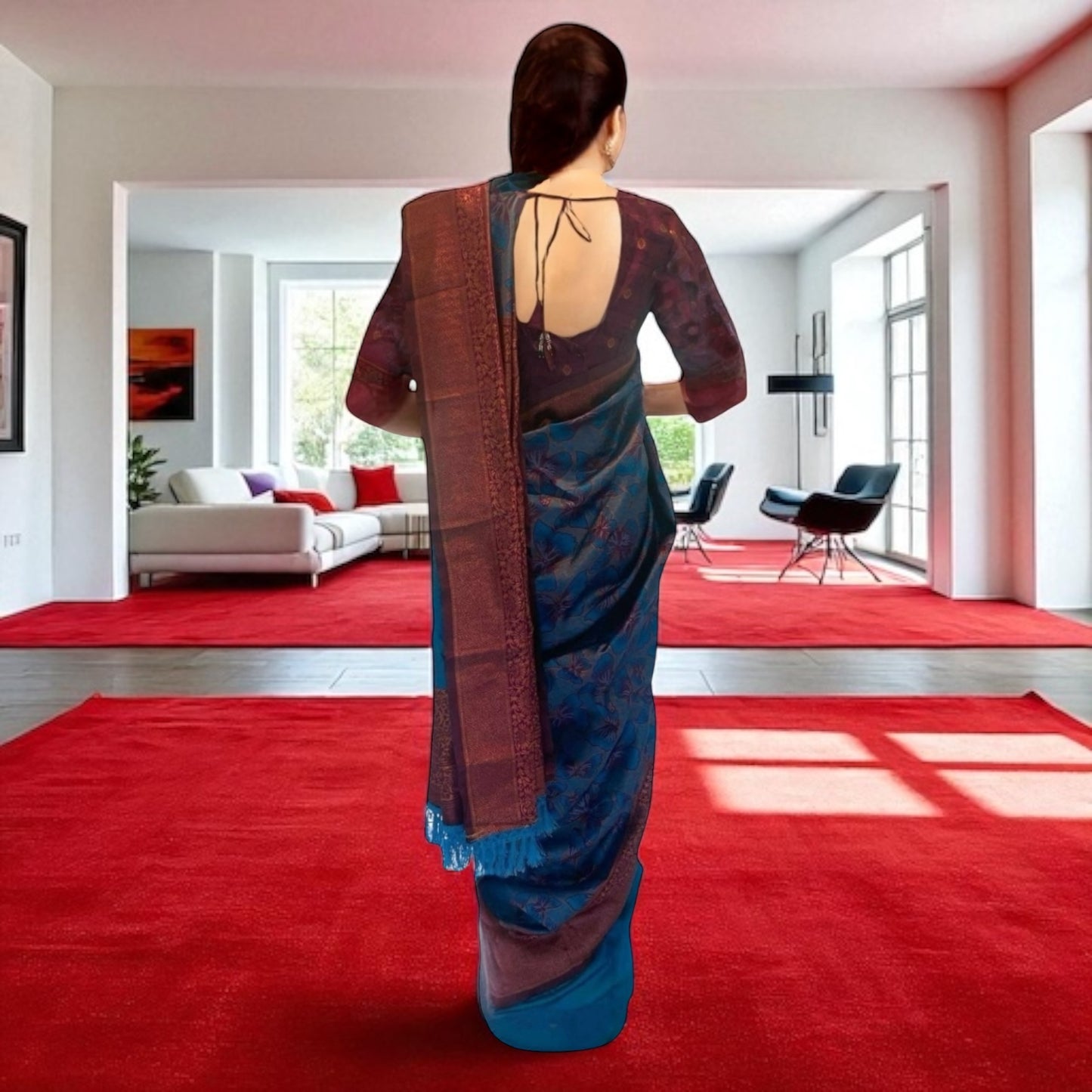 Banarasi sari and blouse set
