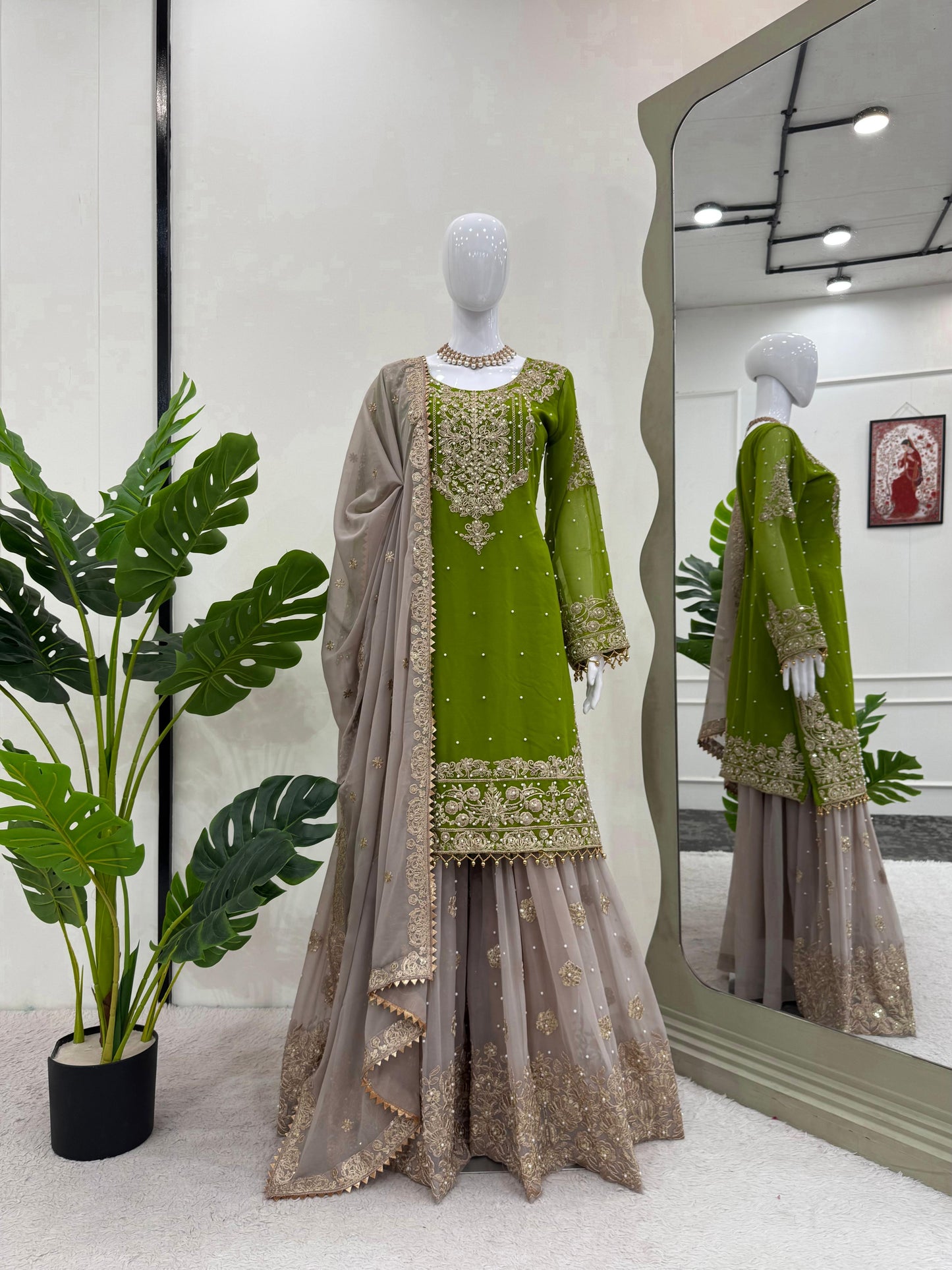 Pearl Work sharara set