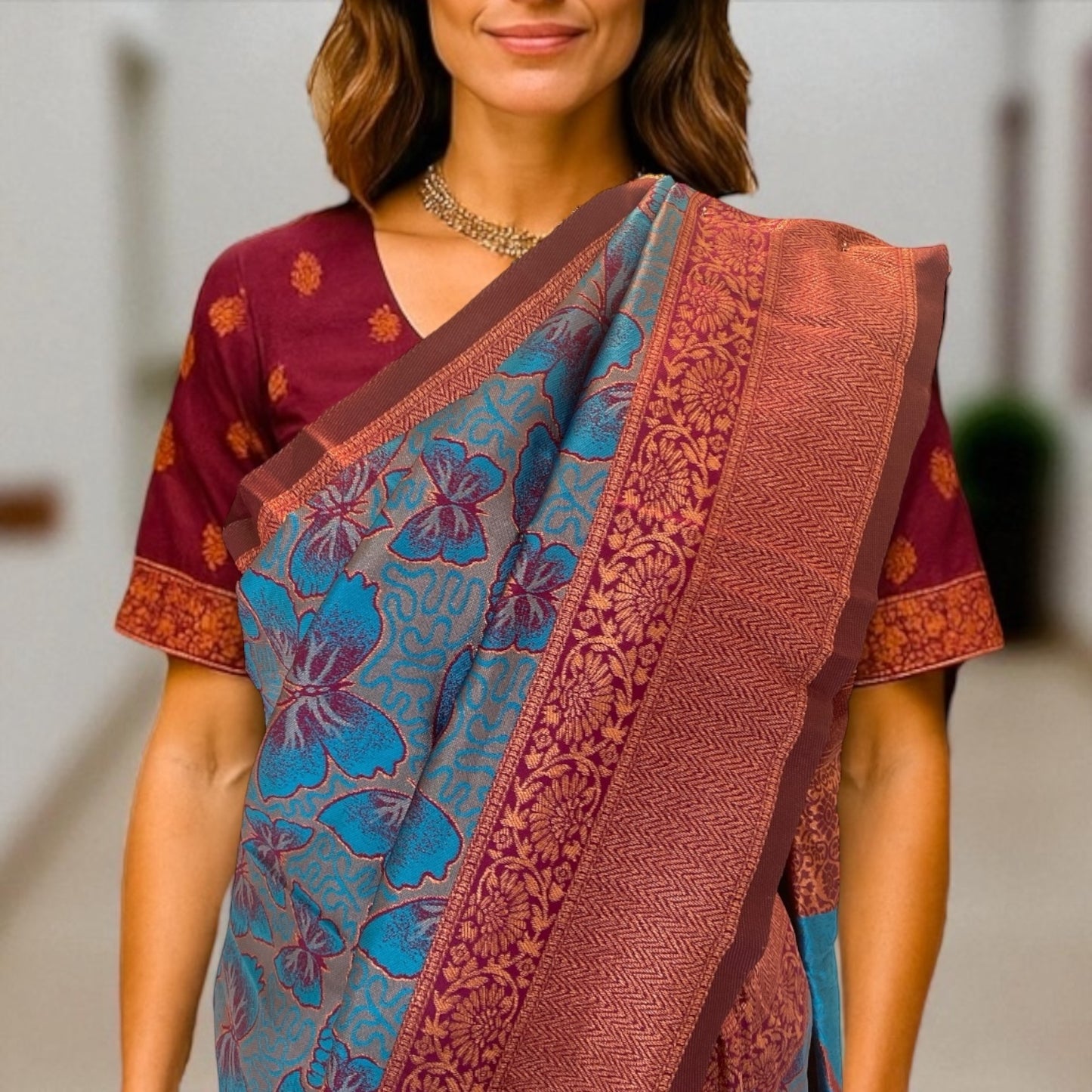 Banarasi sari and blouse set