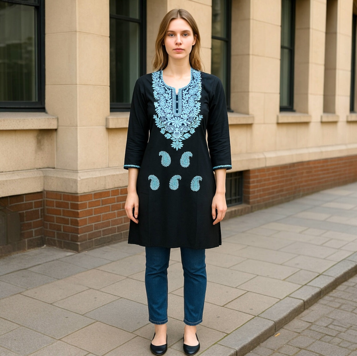 Chikankari kurti top only.