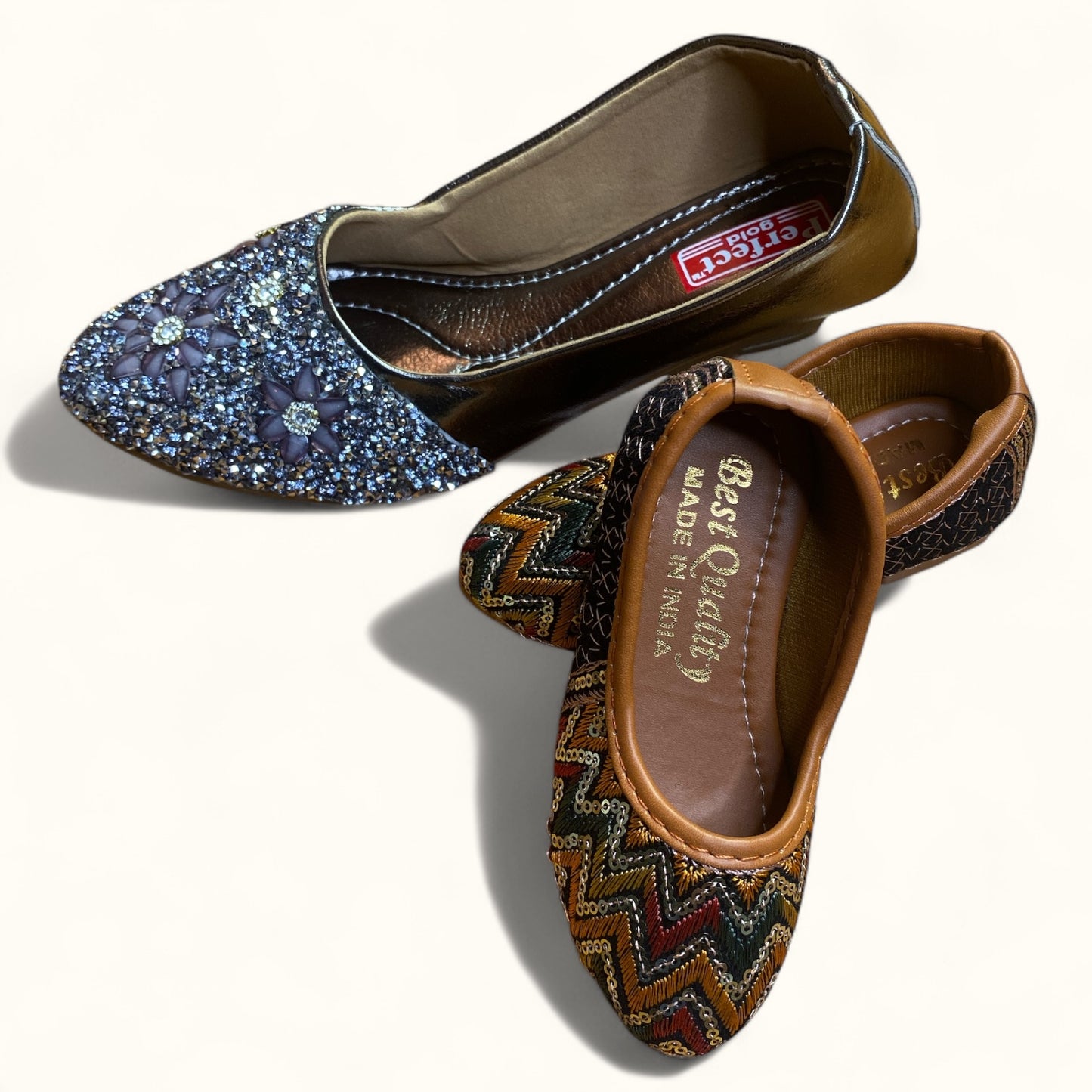 Zigzag Zari work shoes