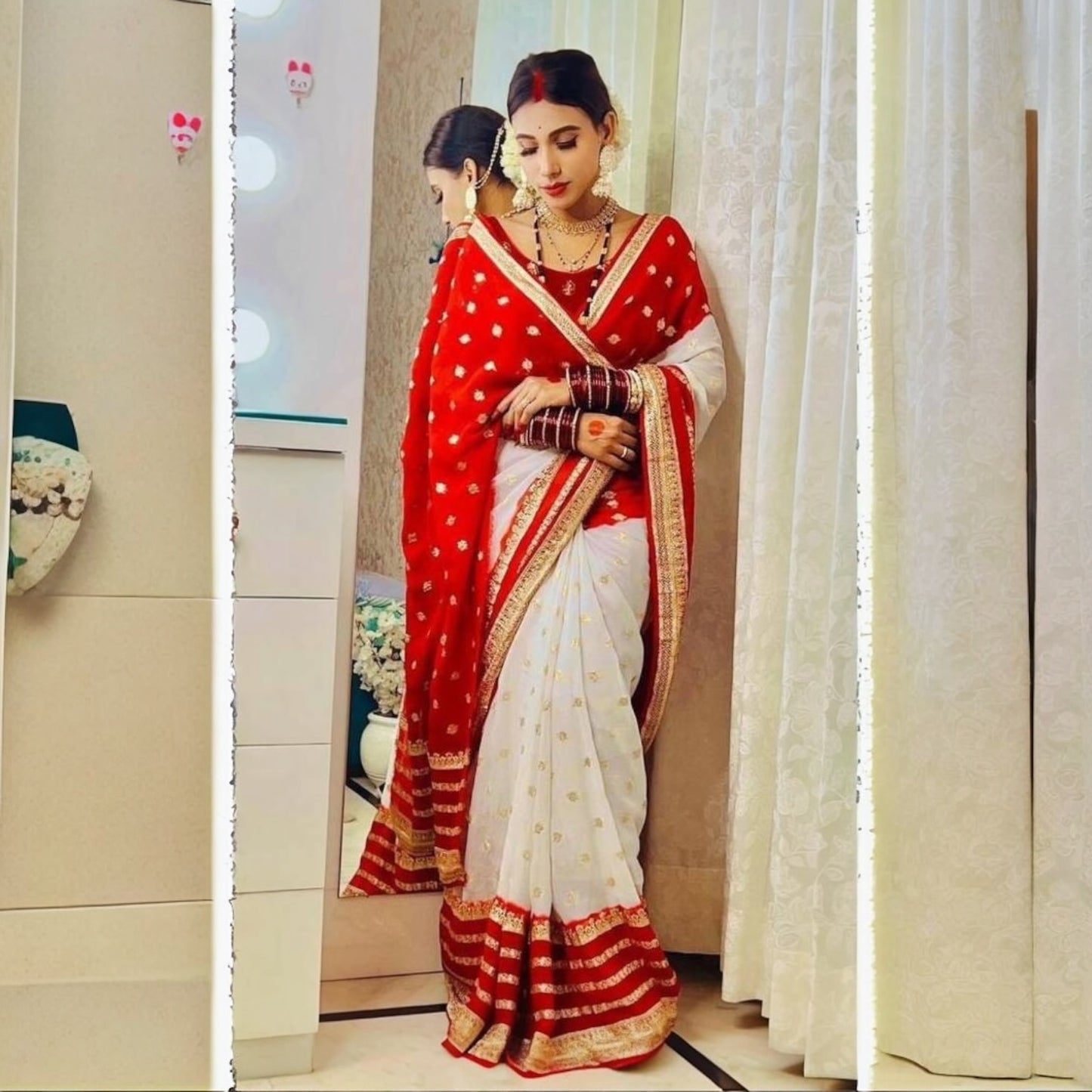 Pure banarashi georgette sari only