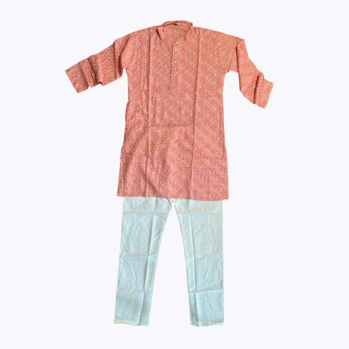 Chikankari father-son family combo set