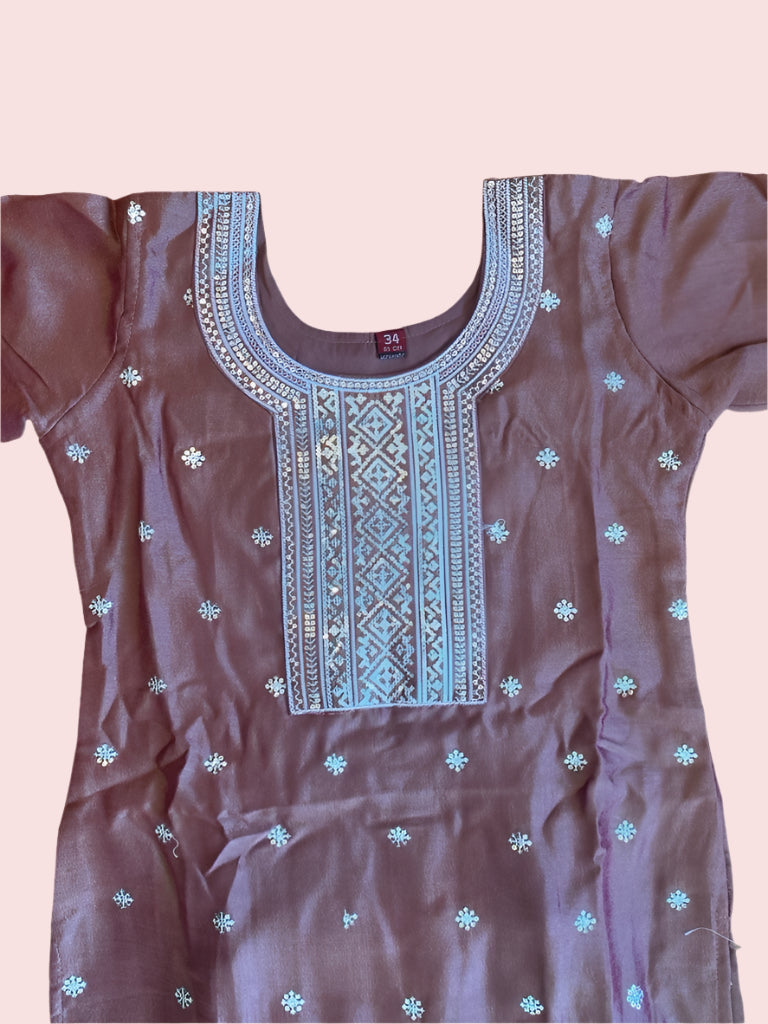 Silk kurta set for little girls