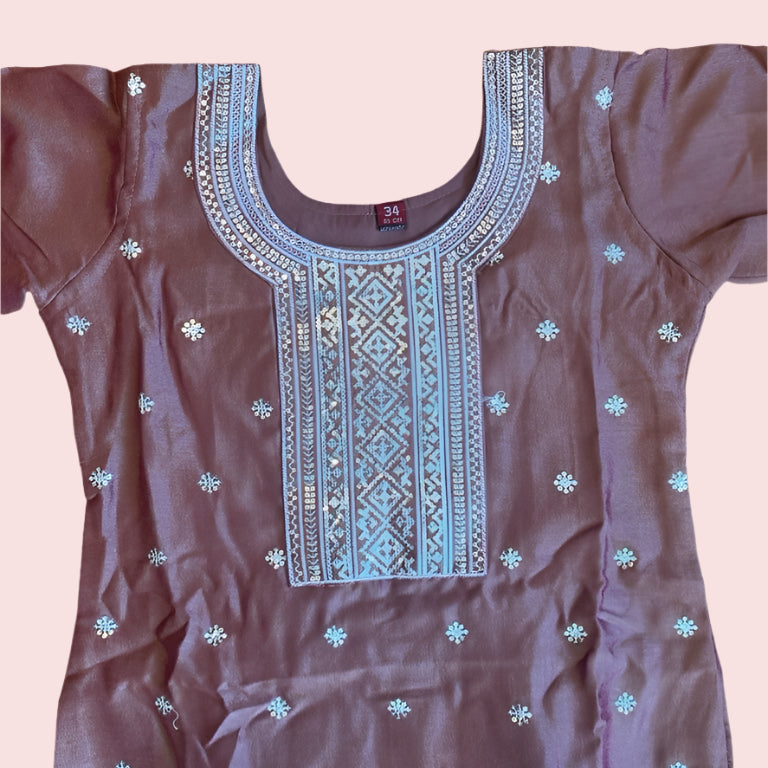 Silk kurta set for little girls