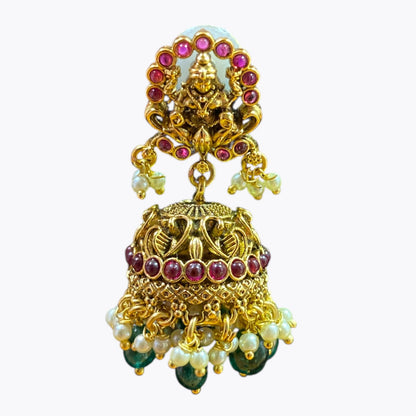 Goddess laxmi temple necklace with earrings set